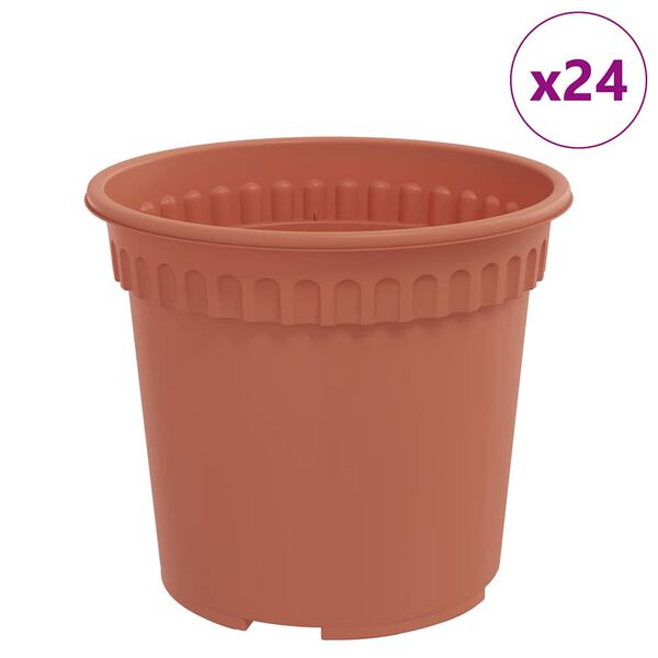 vidaXL &Uuml;mmargune lillepott 24 pcs Kohviroosa &Oslash; 15 x 12 cm Plastmass