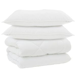 vidaXL Talve tek padjaga 3 pcs Valge Mikrofiiber