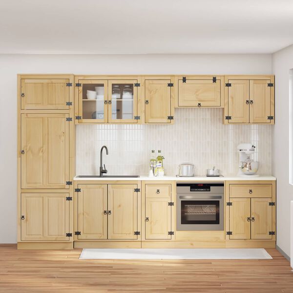 vidaXL Kapp sahtliga riiuliga uksega SKI 9 pcs Meepruun Tahke m&auml;nd