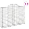 vidaXL kaarekujulised gabioonkorvid 3 tk, 200x30x140/160 cm, raud