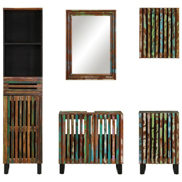 vidaXL 5-osaline vannitoam&ouml;&ouml;bli komplekt, akaatsiapuit