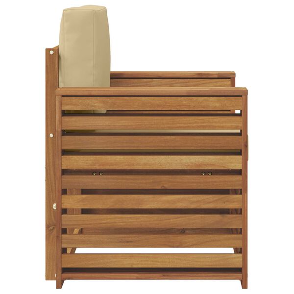 vidaXL V&auml;li diivanikomplekt Tugev akaatsiapuit ja pol&uuml;ester Neutraalne