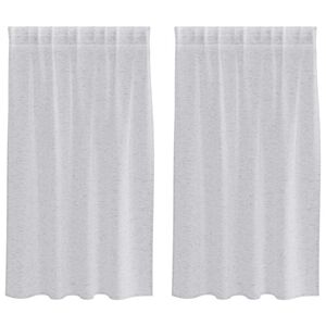 vidaXL Voile Kardin kardinatega 2 pcs Helehall 140 x 140 cm Polüester