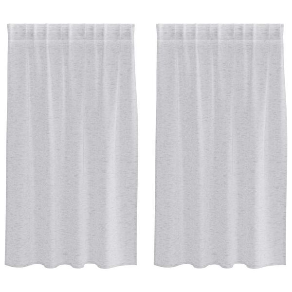 vidaXL Voile Kardin kardinatega 2 pcs Helehall 140 x 140 cm Polüester