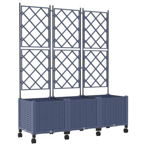 vidaXL Aia istutuskast trellise ja ratastega 3 tk Hall PP