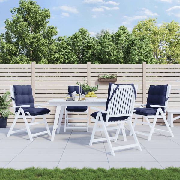 vidaXL madala seljatoega toolipadjad 4 tk, tumesinine, oxford kangas