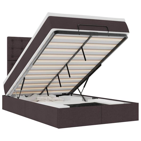 vidaXL ottomani voodi madratsiga, tumepruun, 120x190 cm, kangas