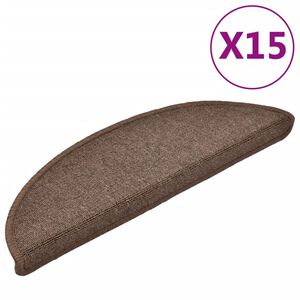 vidaXL trepimatid 15 tk 56 x 17 x 3 cm kohvipruunid poolringikujulised