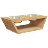 vidaXL t&otilde;stetud alusel koera s&ouml;&ouml;gikausid, 35,5 x 18 x 10,5 cm, bambus