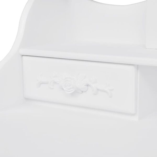 vidaXL tualettlaud pingi ja 3 peegliga, valge