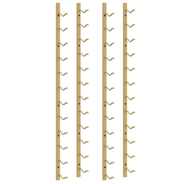 vidaXL seinale kinnitatav veiniriiul 12 pudelile 2 tk, kuldne raud