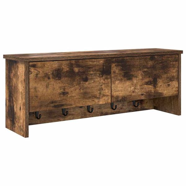 vidaXL Seinale kinnitatav riidepuu Suitsetatud tamm 80 x 20 x 30 cm