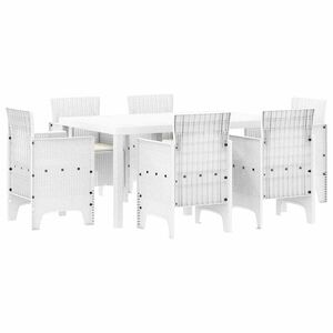 vidaXL Aia s&ouml;&ouml;gilaudade komplekt 7 pcs Valge Polt rattan