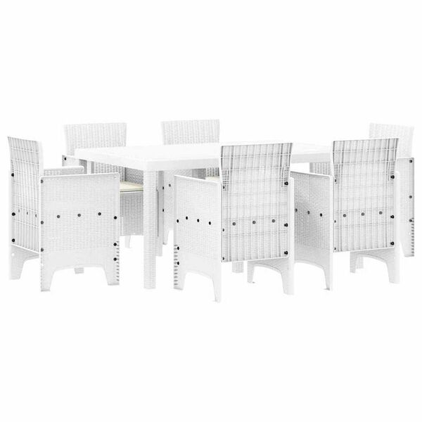 vidaXL Aia s&ouml;&ouml;gilaudade komplekt 7 pcs Valge Polt rattan