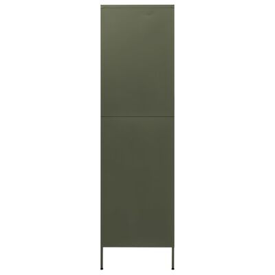 vidaXL garderoob, oliivroheline, 90 x 50 x 180 cm, teras