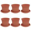 vidaXL Taimepotid 6 pcs Kohviroosa &Oslash; 12,5 x 10 cm Plastmass