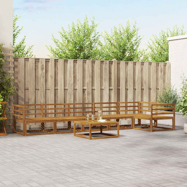 vidaXL V&auml;li diivanikomplekt 7 pcs Neutraalne Tugev akatsiapuu