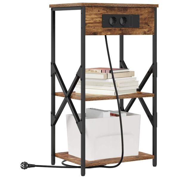 vidaXL &Ouml;&ouml;lambi kapp Suitsetatud tamm 41 x 31 x 76 cm Tehispuit