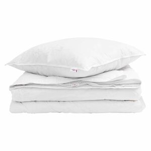 vidaXL 2-in-1 &Uuml;hepoolsed Tekk padjaga 2 pcs Valge Down Feather