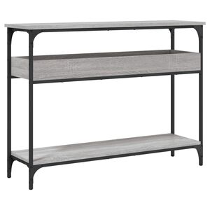 vidaXL riiuliga konsoollaud, hall Sonoma tamm, 100x29x75 cm, tehispuit