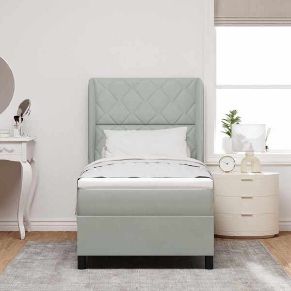 vidaXL Karbi vedrumadrats madratsiga Helehall 190 x 90 cm Pol&uuml;ester