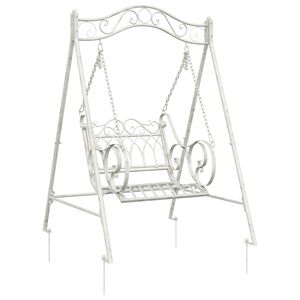 vidaXL Kiikpink Teras 113 x 121,5 x 168 cm Antikvalge