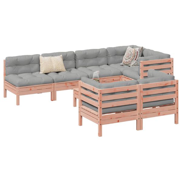 vidaXL 8-osaline aiadiivani komplekt patjadega, ebatsuuga puit