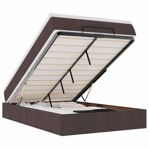vidaXL ottomani voodi madratsiga, tumepruun, 120x200 cm, kangas