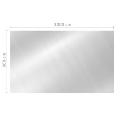 vidaXL kandilise basseini kate, 1000 x 600 cm, PE, hõbedane
