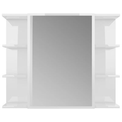 vidaXL peeglikapp kõrgläikega valge 80x20,5x64 cm puitlaastplaat