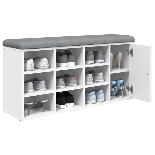 vidaXL jalatsipink, valge, 102 x 32 x 50 cm, tehispuit