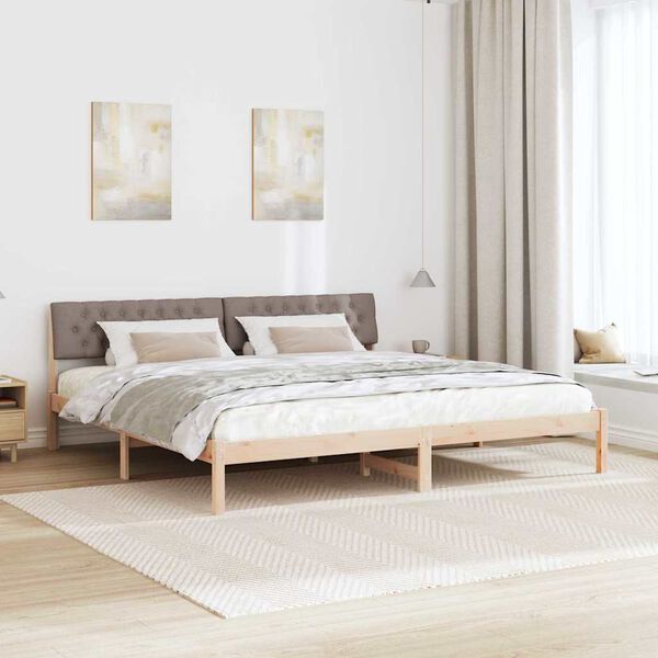 vidaXL Beti raam peaga Pruun ja taupe 200 x 200 cm M&auml;nnipuit