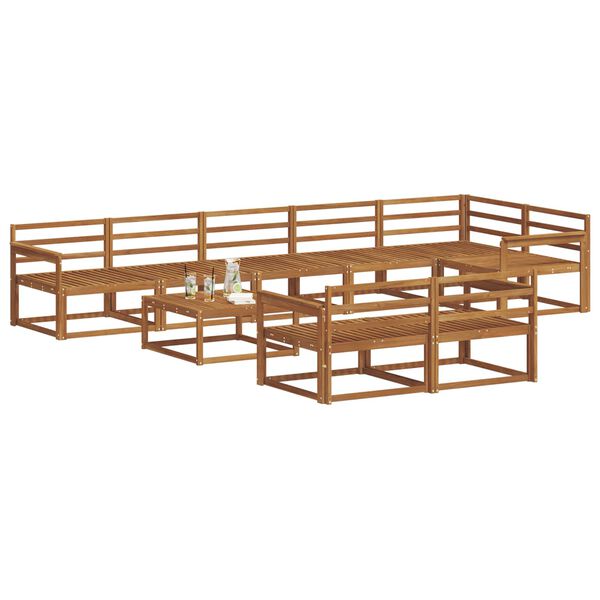 vidaXL V&auml;li diivanikomplekt 9 pcs Neutraalne Tugev akatsiapuu