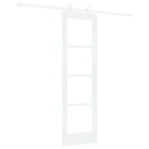 vidaXL Libisev uks ORKDAL Valge 61 x 198,5 cm Soe m&auml;nnipuit ja klaas