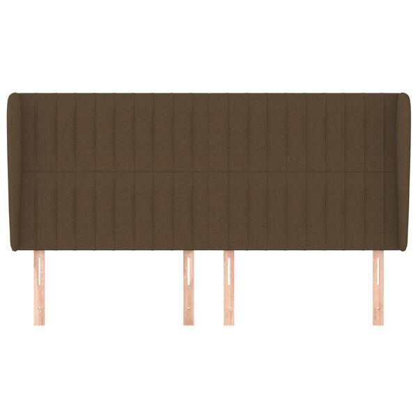 vidaXL voodipeats servadega, tumepruun, 203x23x118/128 cm, kangas