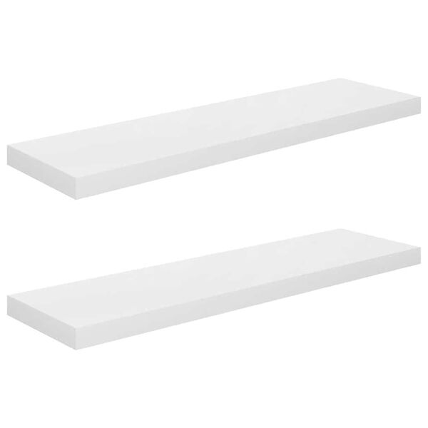 vidaXL seinariiulid, 2 tk, k&otilde;rgl&auml;ikega, valge, 90 x 23,5 x 3,8 cm MDF