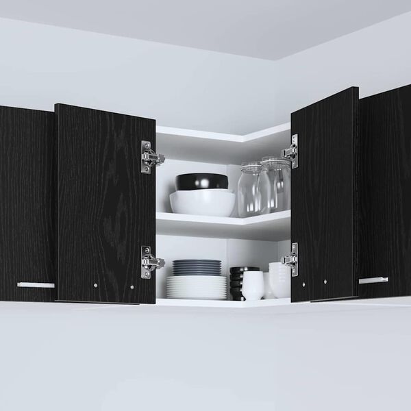 vidaXL Seinakapp Must tamm ja valge 57 x 57 x 40 cm Tehispuit