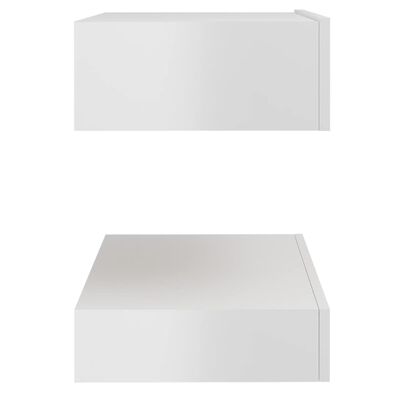 vidaXL öökapid 2 tk, kõrgläikega valge 60x35 cm, puitlaastplaat