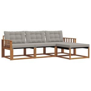 vidaXL V&auml;li diivanikomplekt padjaga 4 pcs Looduslik ja Hele Hall