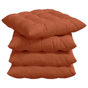 vidaXL Istumispatjad 4 pcs Punane oranž 40 x 40 x 6 cm Korter kangas