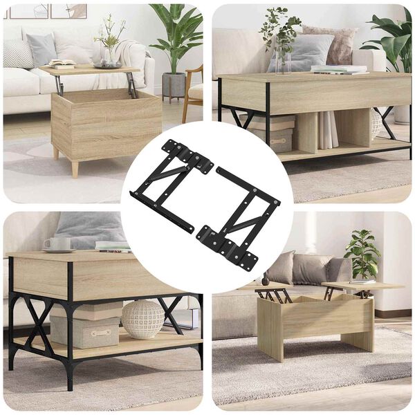 vidaXL Voodi t&otilde;stemehhanism 2 pcs Must 340 x 95 x 40 mm Raud