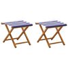 vidaXL Deck Chair 2 pcs Tugev Eukal&uuml;pti Puit Sinine ja Valge
