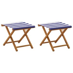vidaXL Deck Chair 2 pcs Tugev Eukal&uuml;pti Puit Sinine ja Valge