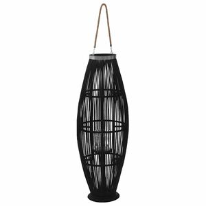 vidaXL rippuv k&uuml;&uuml;nlalatern, bambus, must, 95 cm