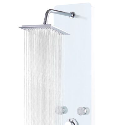 vidaXL dušipaneeeli süsteem, klaas, 25 x 44,6 x 130 cm, valge