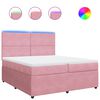 vidaXL kontinentaalvoodi madratsiga, roosa, 200x200 cm, samet