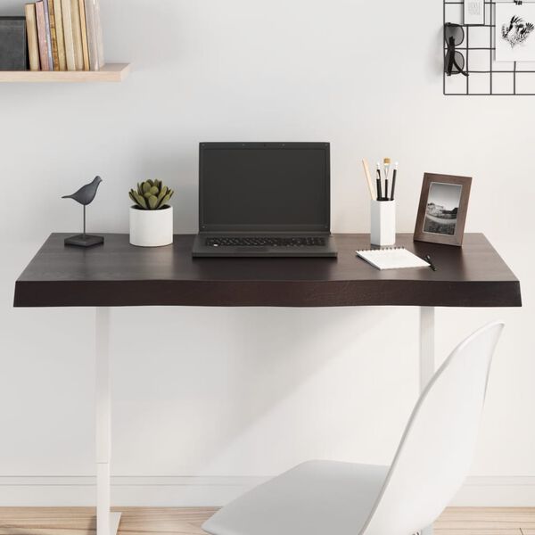 vidaXL lauaplaat, tumepruun, 100 x 40 x (2-6) cm, t&ouml;&ouml;deldud t&auml;ispuit