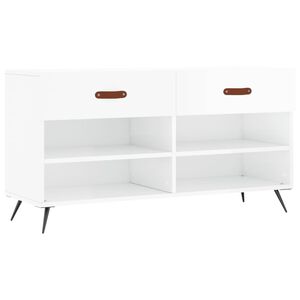 vidaXL jalatsipink, k&otilde;rgl&auml;ikega valge, 102 x 35 x 55 cm, tehispuit