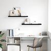 vidaXL seinariiulid, 2 tk, k&otilde;rgl&auml;ikega, must, 90 x 23,5 x 3,8 cm MDF