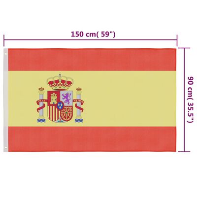 vidaXL Hispaania lipp ja lipumast, alumiinium, 6 m
